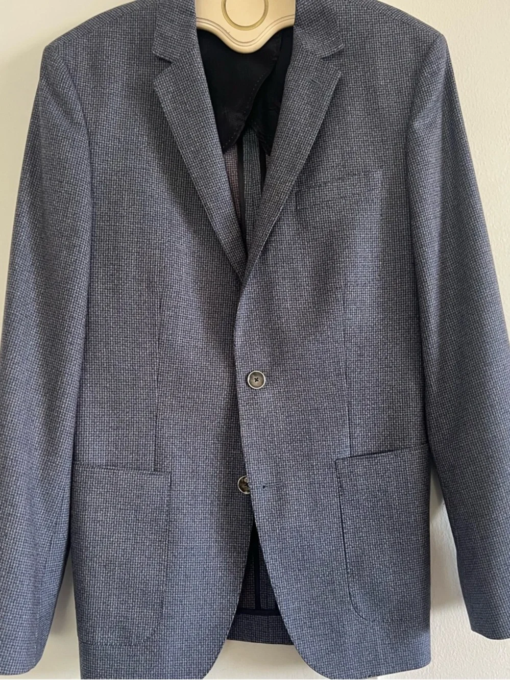 HUGO Blue Wool 2-Button Blazer • 40L